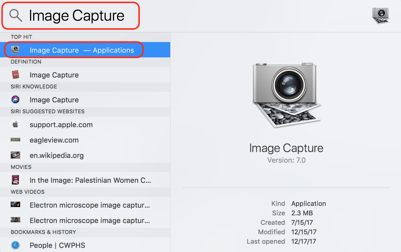 image capture not importing